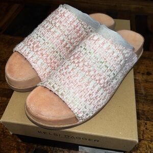 Kelsi Dagger Peach Ocean Weave Slides 8M NEW!!